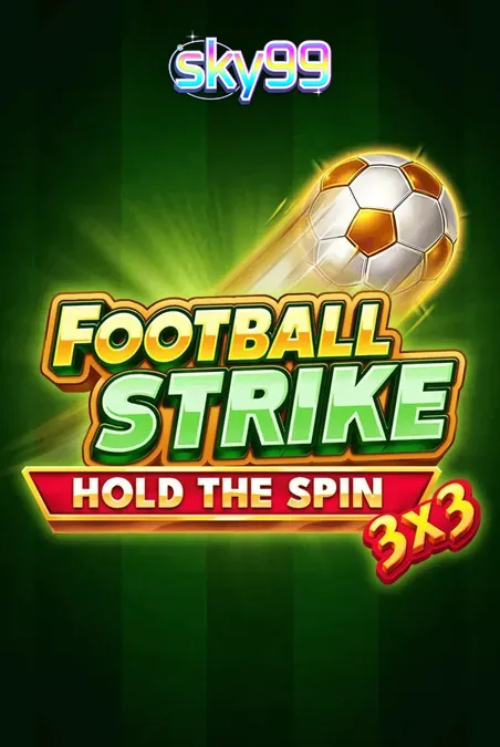 Tampilan visual permainan slot 3x3 Football Strike dengan elemen sepak bola dan buah-buahan